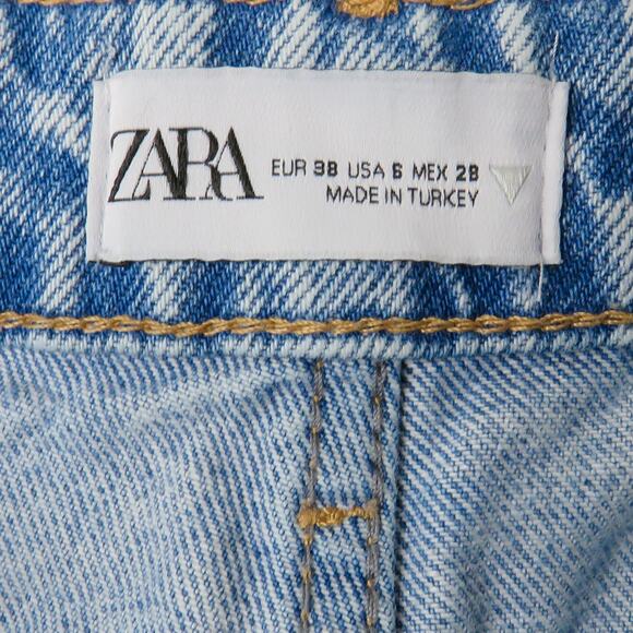 Zara Wide Leg Patchwork Collection Jeans Color Block Bell Bottom Jeans Size 6 - Picture 7 of 11